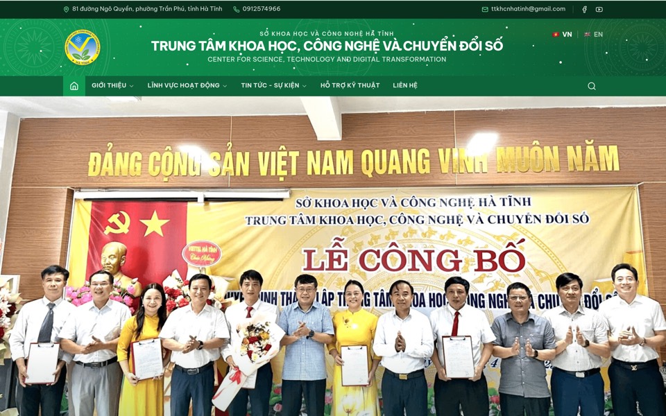 Ảnh preview Trang tin Trung tâm KHCN & CĐS Hà Tĩnh